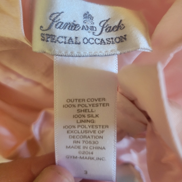 Janie and jack special occasion pink silk dress with white embroidery - Picture 5 of 5